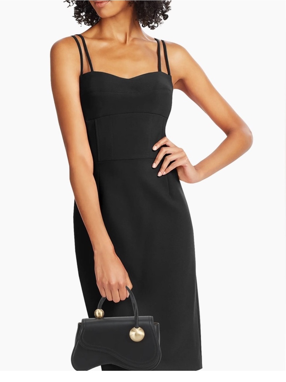 cult gaia Black Leather Crossbody Bag with Gold Hardware - Picture 8 of 11